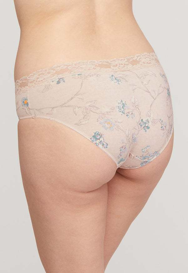 Montelle Microfiber and Lace Brief-Floral Tea-XL only