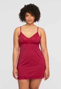 Montelle Microfiber and Lace Chemise-Raspberry – Indulge Boutique