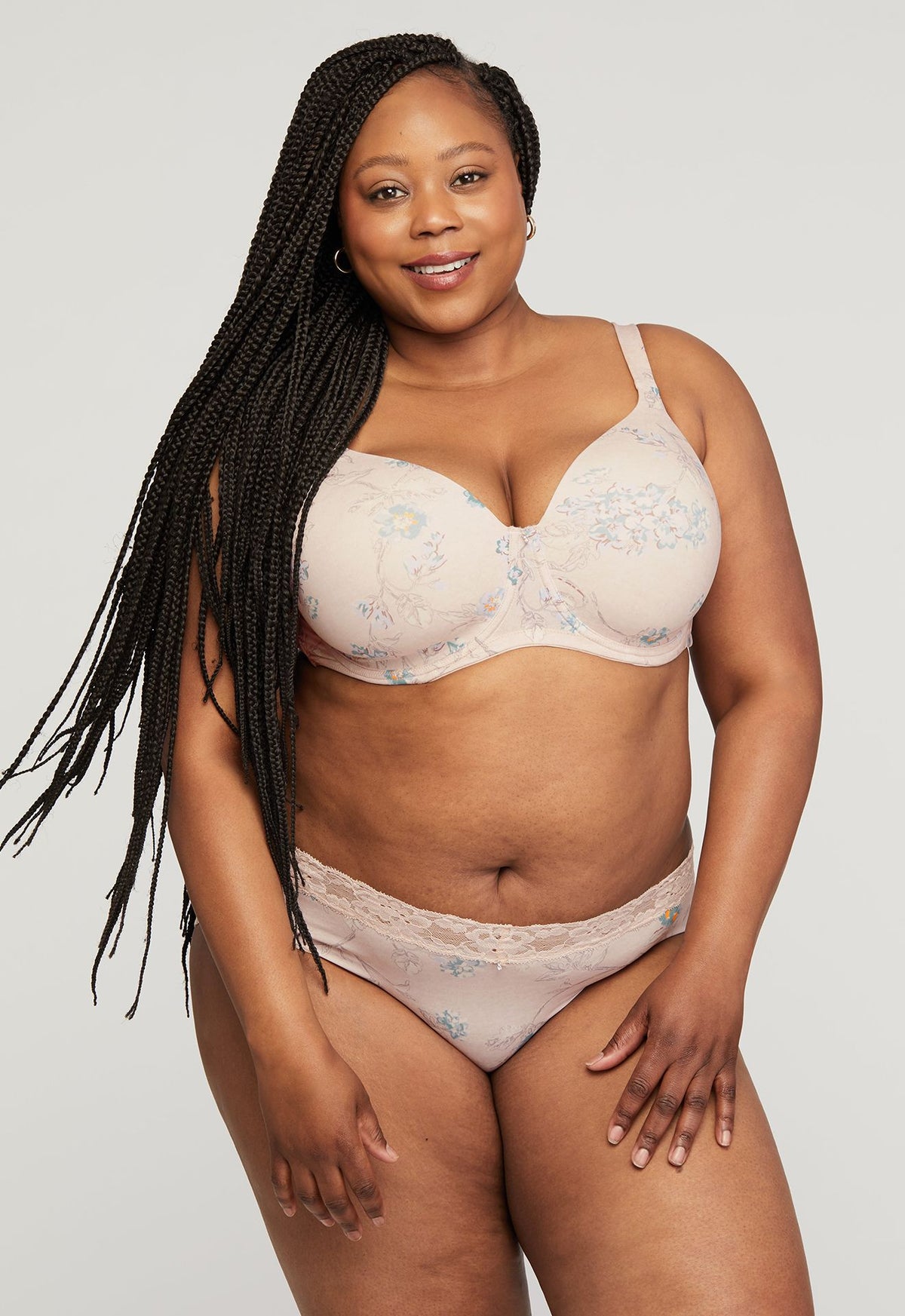 Montelle Microfiber and Lace Brief-Floral Tea-XL only