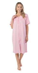 Patricia Waffle Short Sleeve Zip Robe