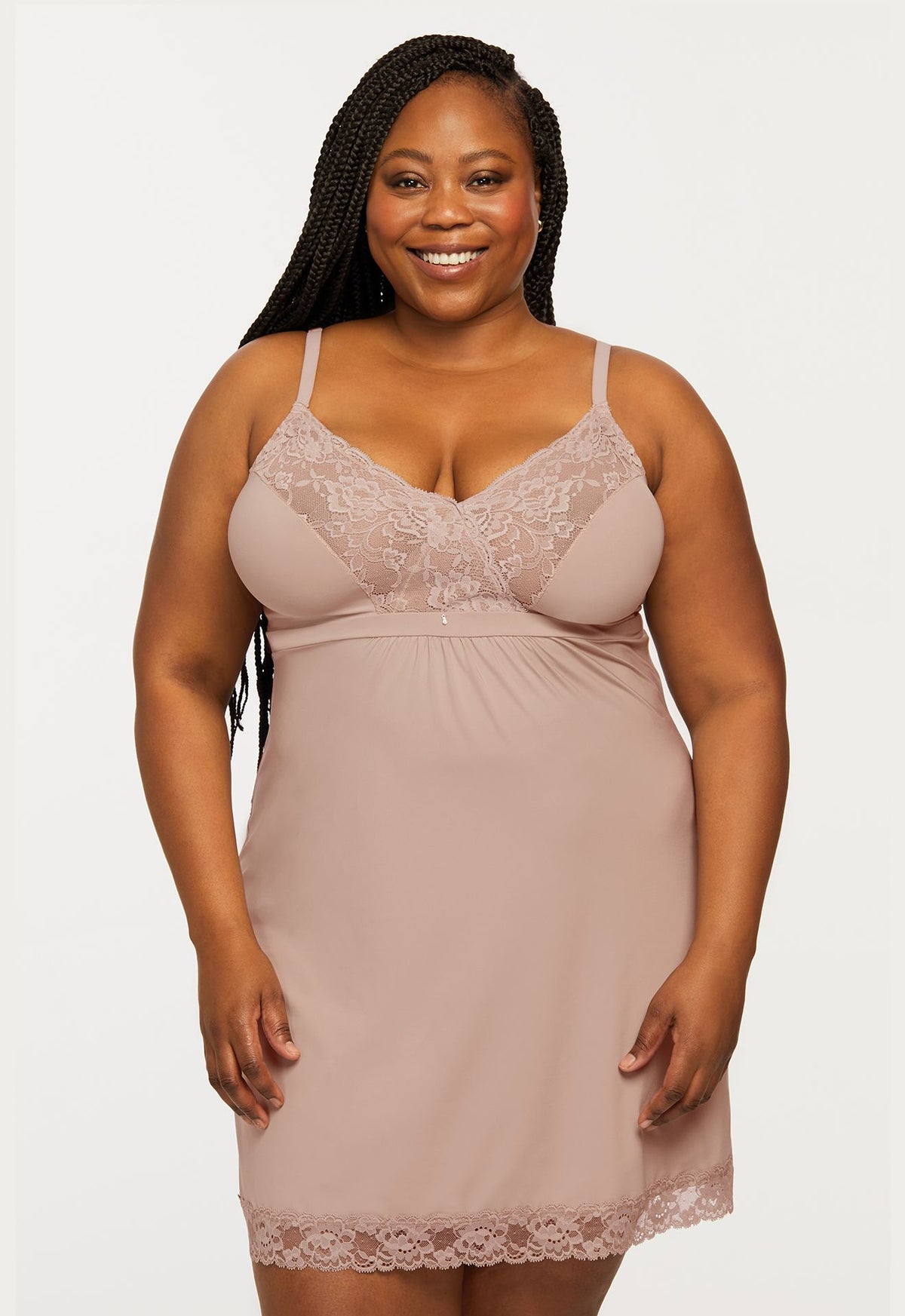 Montelle Microfiber and Lace Chemise