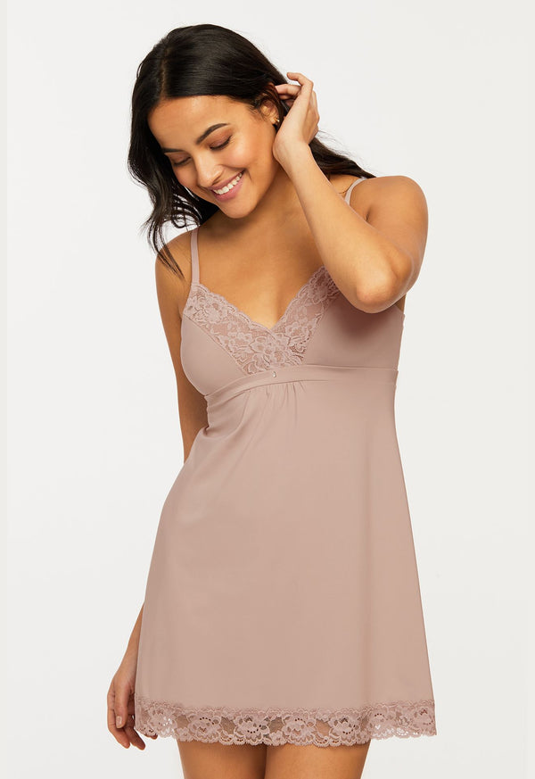 Montelle Microfiber and Lace Chemise