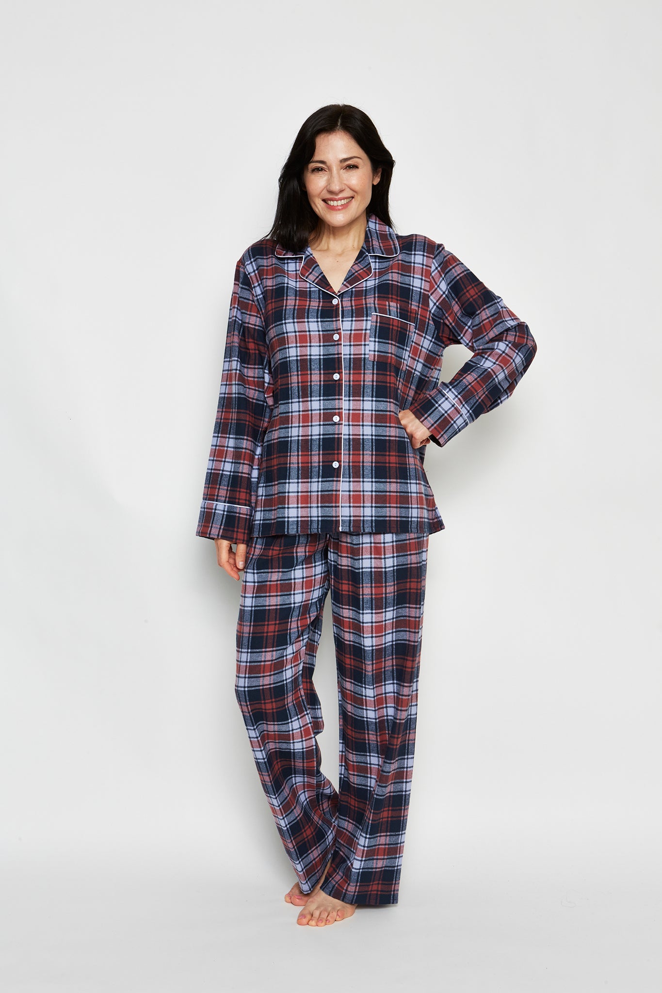 Kayanna Blue Plaid Flannel Pajama