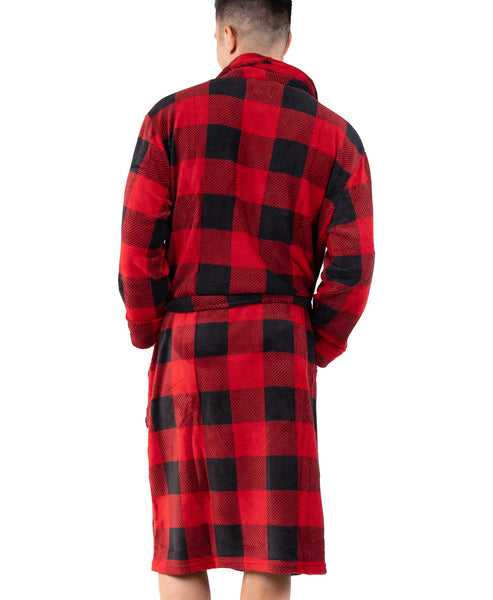 LazyOne Red Plaid Plush Robe