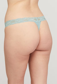 Montelle Microfiber and Lace Thong-Skylight