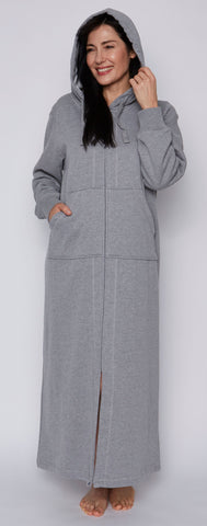 Kayanna Zipper Sweatshirt Robe-Now available in Grey and Blue