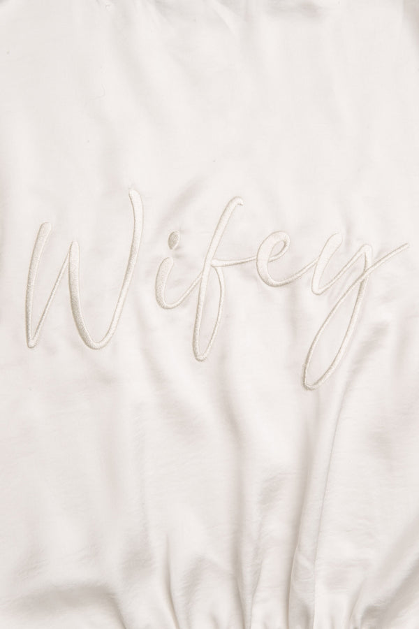 PJ Salvage Wifey Embroidery Aloe Infused Robe