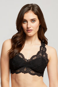 Fleur't Lace T-Back Bralette-Black