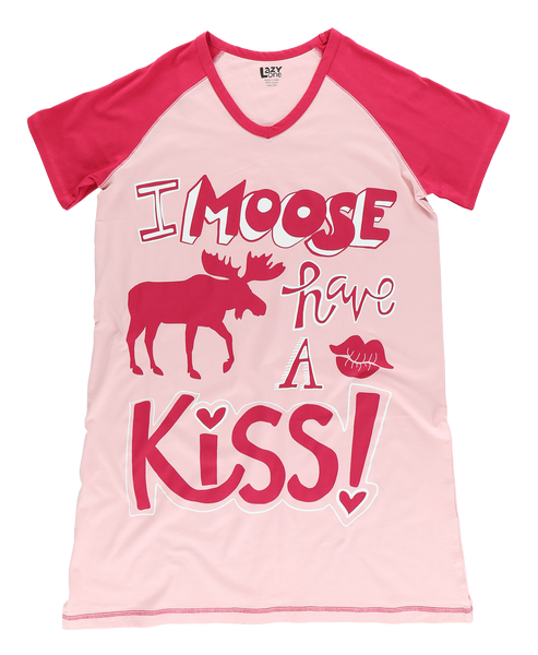 LazyOne Moose Have A Kiss Nightshirt
