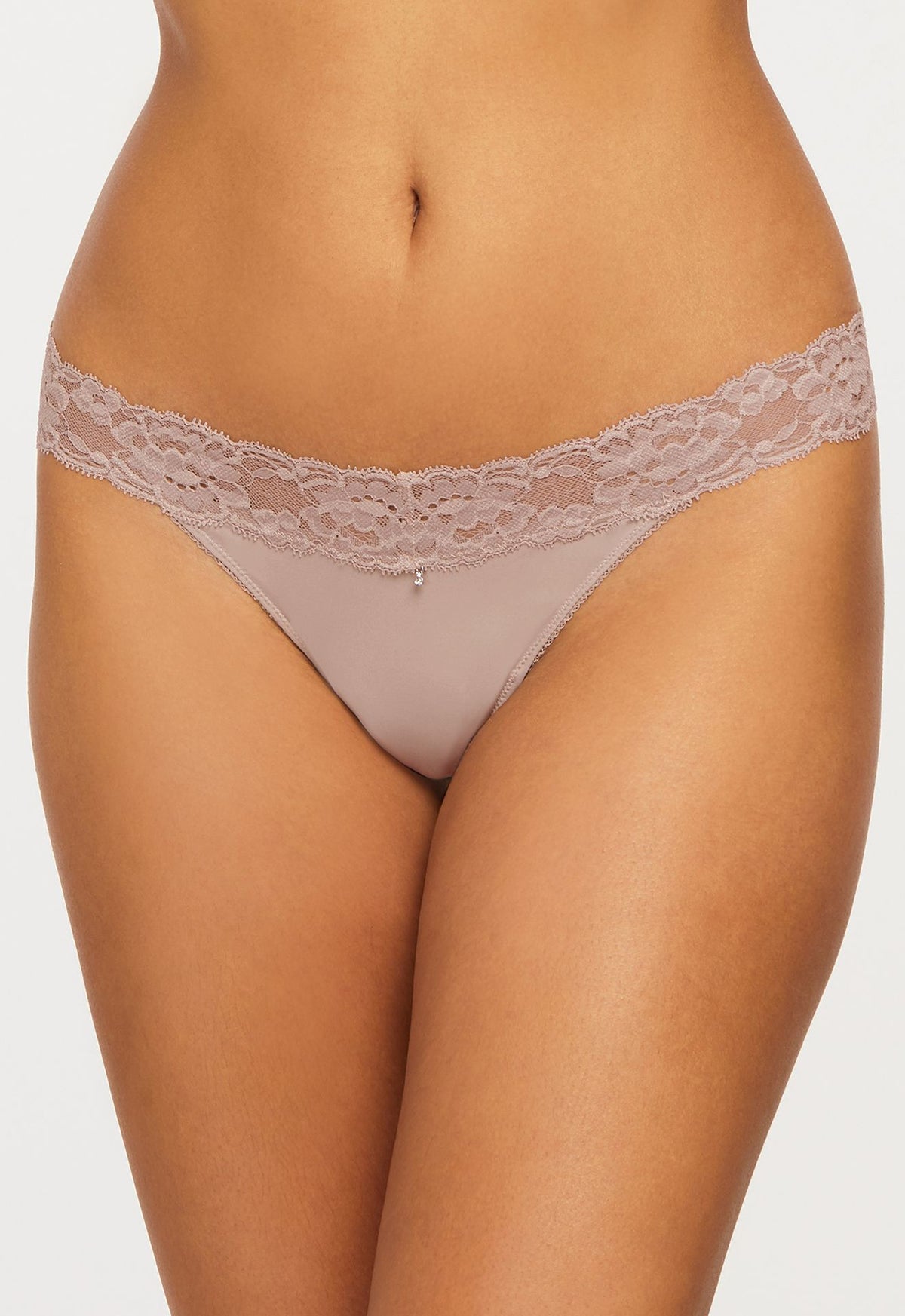 Montelle Microfiber and Lace Thong