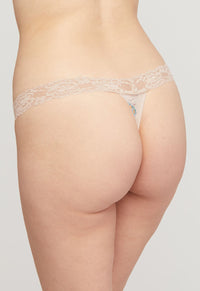 Montelle Microfiber and Lace Thong-Floral Tea
