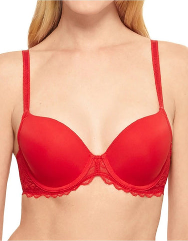 Buy Aavow Women Red Lace Minimizer Lightly Padded Bra (40C) Online