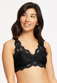 Fleur't Lace T-Back Bralette-Black