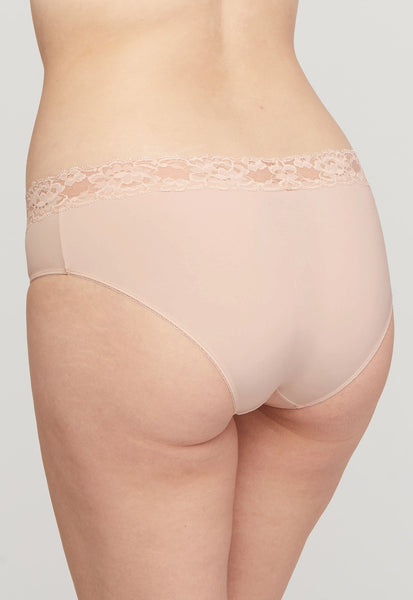 Montelle Microfiber and Lace Hipster-Champagne