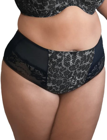 Fitfully Yours Serena Black Leopard High Rise Brief